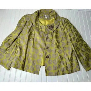 Lily & Taylor Suit Jacket Plus 24 Embellished Floral Women New York Paris